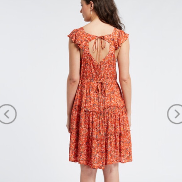 B.O.G. Collective Tineo Pumpkin Floral Tiered Mini Dress - Picture 3 of 6